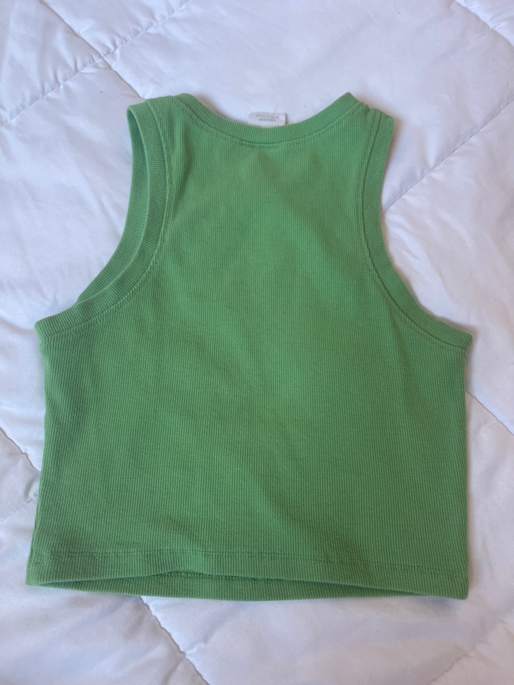 Green Ribbed Tank Top - Picture 3 of 3